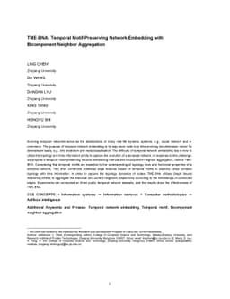 TME-BNA: Temporal Motif-Preserving Network Embedding with Bicomponent
  Neighbor Aggregation