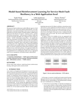 Model-based Reinforcement Learning for Service Mesh Fault Resiliency in
  a Web Application-level