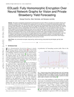 EDLaaS: Fully Homomorphic Encryption Over Neural Network Graphs for
  Vision and Private Strawberry Yield Forecasting