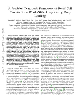 A Precision Diagnostic Framework of Renal Cell Carcinoma on Whole-Slide
  Images using Deep Learning