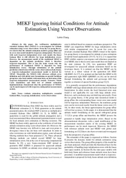 MEKF Ignoring Initial Conditions for Attitude Estimation Using Vector
  Observations