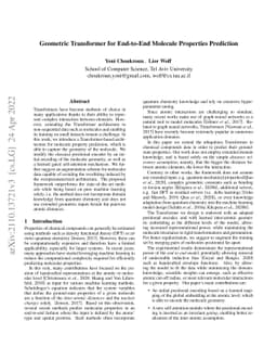 Geometric Transformer for End-to-End Molecule Properties Prediction