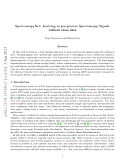 SpectroscopyNet: Learning to pre-process Spectroscopy Signals without
  clean data