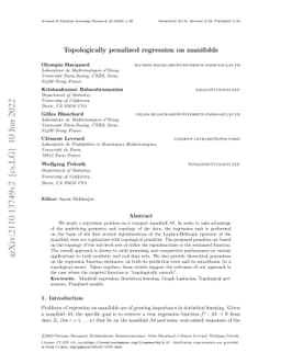 Topologically penalized regression on manifolds
