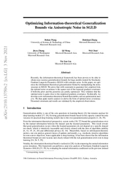 Optimizing Information-theoretical Generalization Bounds via Anisotropic
  Noise in SGLD