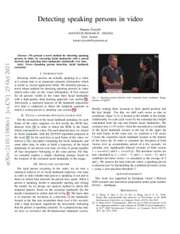 Detecting speaking persons in video