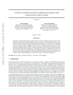 A deep learning based surrogate model for stochastic simulators