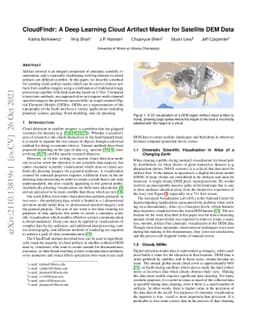 CloudFindr: A Deep Learning Cloud Artifact Masker for Satellite DEM Data