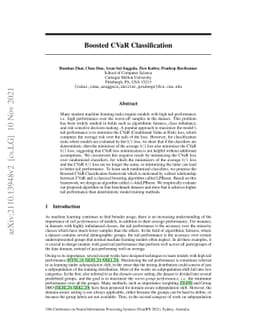 Boosted CVaR Classification