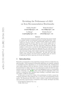 Revisiting the Performance of iALS on Item Recommendation Benchmarks