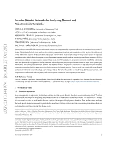 Encoder-Decoder Networks for Analyzing Thermal and Power Delivery
  Networks