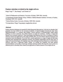 Feature selection revisited in the single-cell era