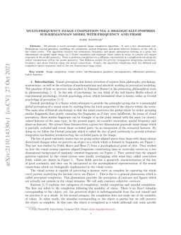 Multi-frequency image completion via a biologically-inspired
  sub-Riemannian model with frequency and phase