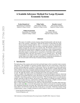 A Scalable Inference Method For Large Dynamic Economic Systems