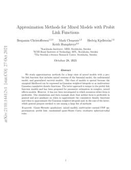 Approximation Methods for Mixed Models with Probit Link Functions