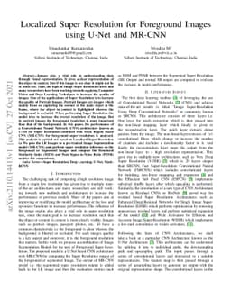 Localized Super Resolution for Foreground Images using U-Net and MR-CNN