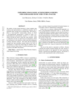 Exploring single-song autoencoding schemes for audio-based music
  structure analysis