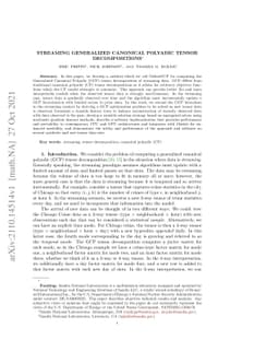 Streaming Generalized Canonical Polyadic Tensor Decompositions