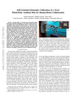 Self-Contained Kinematic Calibration of a Novel Whole-Body Artificial
  Skin for Human-Robot Collaboration