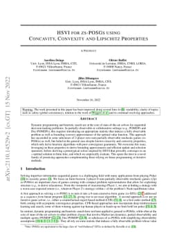 HSVI for zs-POSGs using Concavity, Convexity and Lipschitz Properties