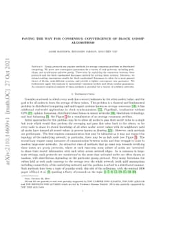 Paving the Way for Consensus: Convergence of Block Gossip Algorithms