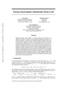 Entropy-based adaptive Hamiltonian Monte Carlo