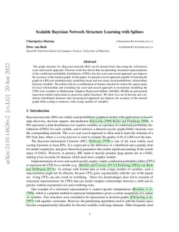 Scalable Bayesian Network Structure Learning with Splines