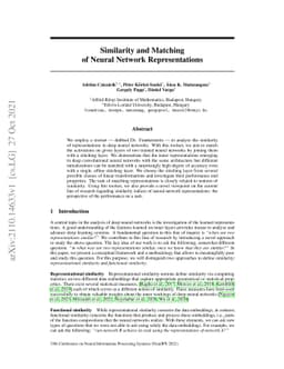 Similarity and Matching of Neural Network Representations