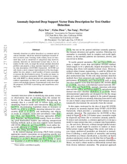 Anomaly-Injected Deep Support Vector Data Description for Text Outlier
  Detection