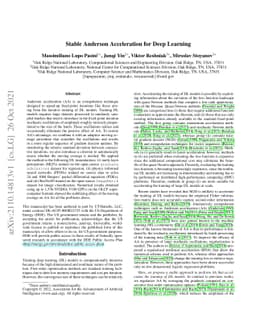 Stable Anderson Acceleration for Deep Learning