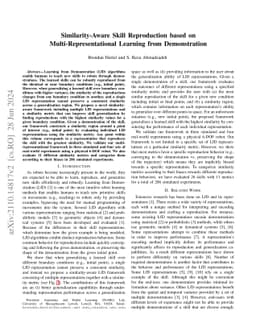 Similarity-Aware Skill Reproduction based on Multi-Representational
  Learning from Demonstration