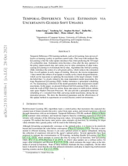 Temporal-Difference Value Estimation via Uncertainty-Guided Soft Updates
