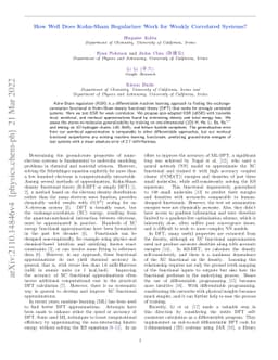 How Well Does Kohn-Sham Regularizer Work for Weakly Correlated Systems?