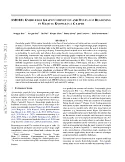 SMORE: Knowledge Graph Completion and Multi-hop Reasoning in Massive
  Knowledge Graphs