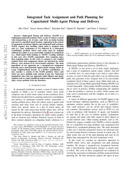 Integrated Task Assignment and Path Planning for Capacitated Multi-Agent
  Pickup and Delivery