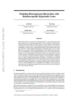 Modeling Heterogeneous Hierarchies with Relation-specific Hyperbolic
  Cones