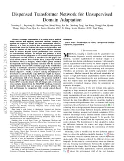 Dispensed Transformer Network for Unsupervised Domain Adaptation