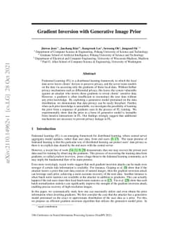 Gradient Inversion with Generative Image Prior