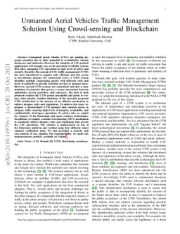 Unmanned Aerial Vehicles Traffic Management Solution Using Crowd-sensing
  and Blockchain