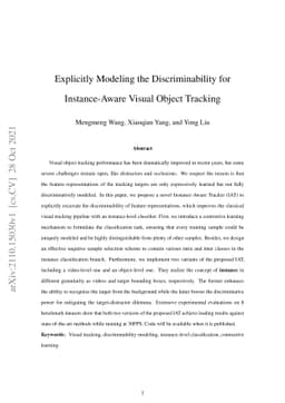 Explicitly Modeling the Discriminability for Instance-Aware Visual
  Object Tracking