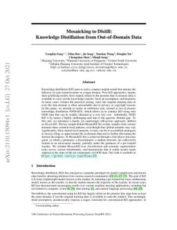 Mosaicking to Distill: Knowledge Distillation from Out-of-Domain Data