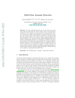 Multi-Class Anomaly Detection
