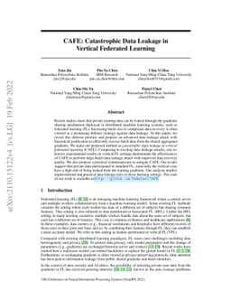 CAFE: Catastrophic Data Leakage in Vertical Federated Learning