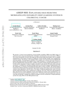 XDEEP-MSI: Explainable Bias-Rejecting Microsatellite Instability Deep
  Learning System In Colorectal Cancer