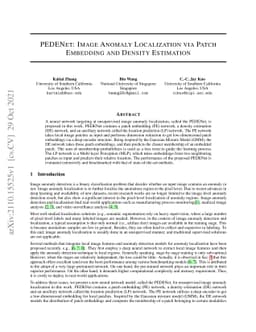 PEDENet: Image Anomaly Localization via Patch Embedding and Density
  Estimation