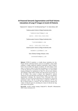 AI-Powered Semantic Segmentation and Fluid Volume Calculation of Lung CT
  images in Covid-19 Patients