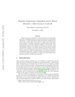 Adaptive Importance Sampling meets Mirror Descent: a Bias-variance
  tradeoff