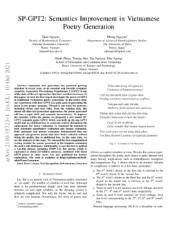 SP-GPT2: Semantics Improvement in Vietnamese Poetry Generation