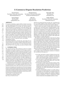 E-Commerce Dispute Resolution Prediction
