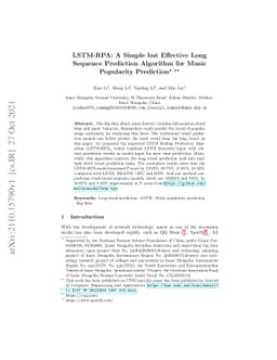 LSTM-RPA: A Simple but Effective Long Sequence Prediction Algorithm for
  Music Popularity Prediction